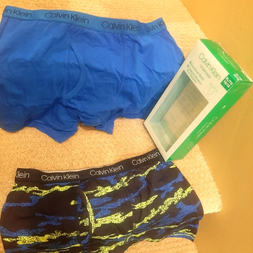Calvin klein Boys cotton Boxer Briefs underwear 2 PC New